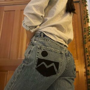 Pacsun straight leg jeans with custom patches